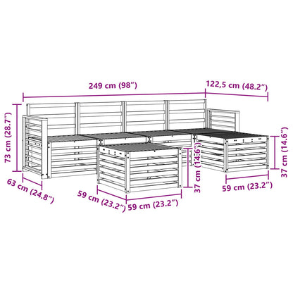 Outdoor Sofa Set 6 pcs White Solid Acacia Wood