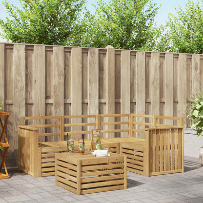 Outdoor Sofa Set 5 pcs White 59 x 59 x 37 cm Solid Acacia Wood