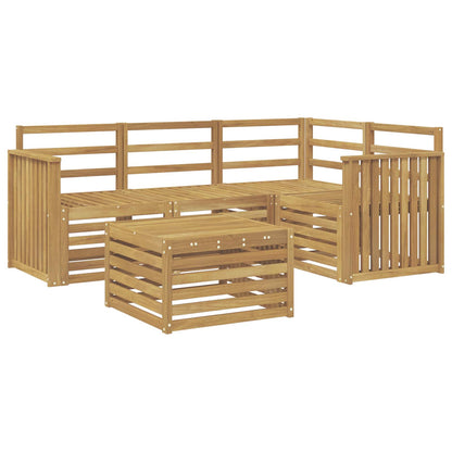 Outdoor Sofa Set 5 pcs White 59 x 59 x 37 cm Solid Acacia Wood