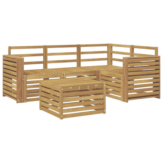Outdoor Sofa Set 5 pcs White 59 x 59 x 37 cm Solid Acacia Wood