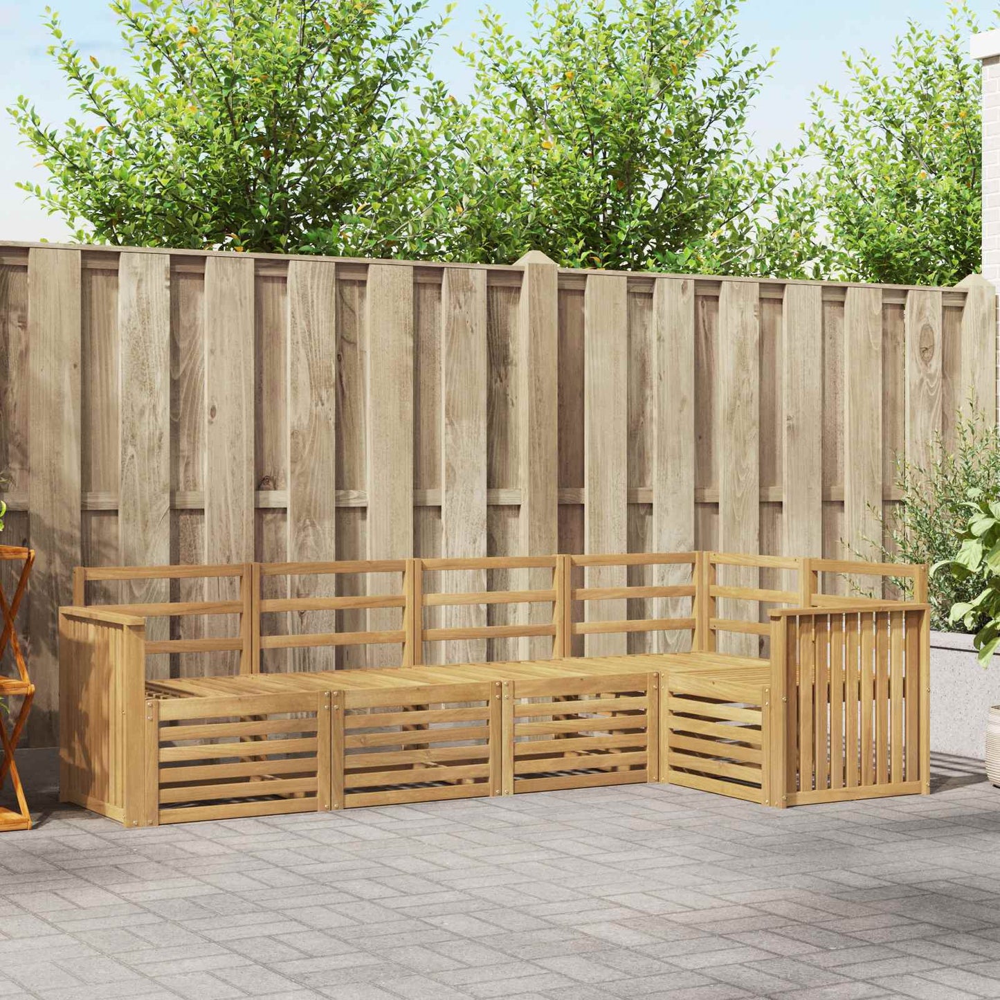 Outdoor Sofa Set 5 pcs White 247 x 128.5 x 73 cm