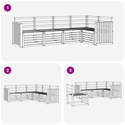 Outdoor Sofa Set 5 pcs White 247 x 128.5 x 73 cm