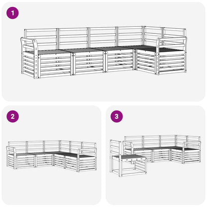 Outdoor Sofa Set 5 pcs White 249 x 130.5 x 73 cm