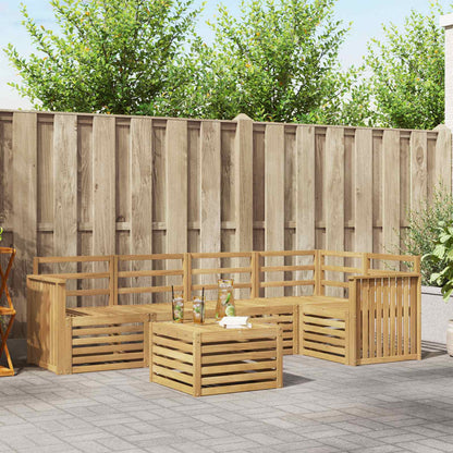 Outdoor Sofa Set 6 pcs White 59 x 59 x 37 cm Solid Acacia Wood