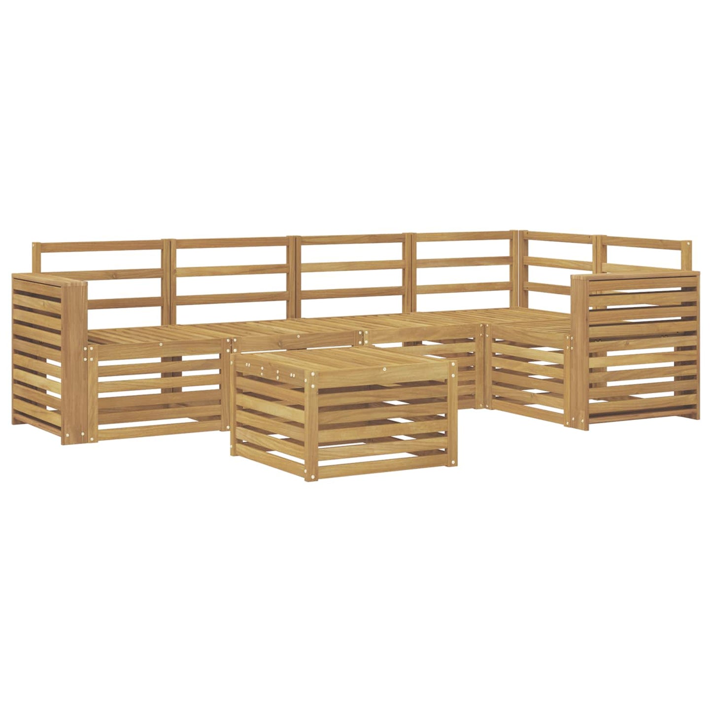 Outdoor Sofa Set 6 pcs White 59 x 59 x 37 cm Solid Acacia Wood