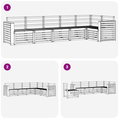 Outdoor Sofa Set 6 pcs White 310 x 132.5 x 73 cm