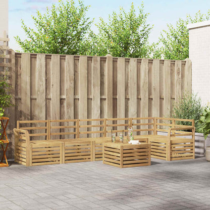 Outdoor Sofa Set 7 pcs White 59 x 59 x 37 cm Solid Acacia Wood