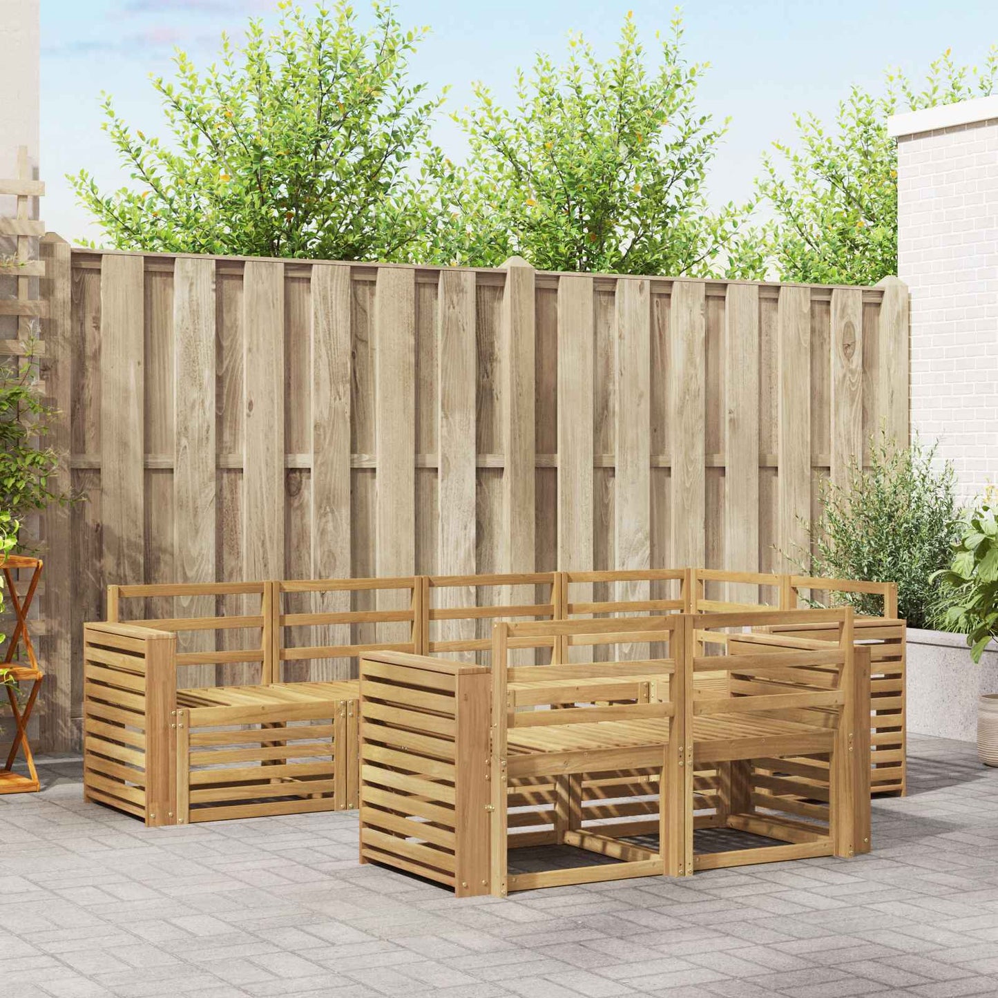 Outdoor Sofa Set 7 pcs White 251 x 132.5 x 73 cm