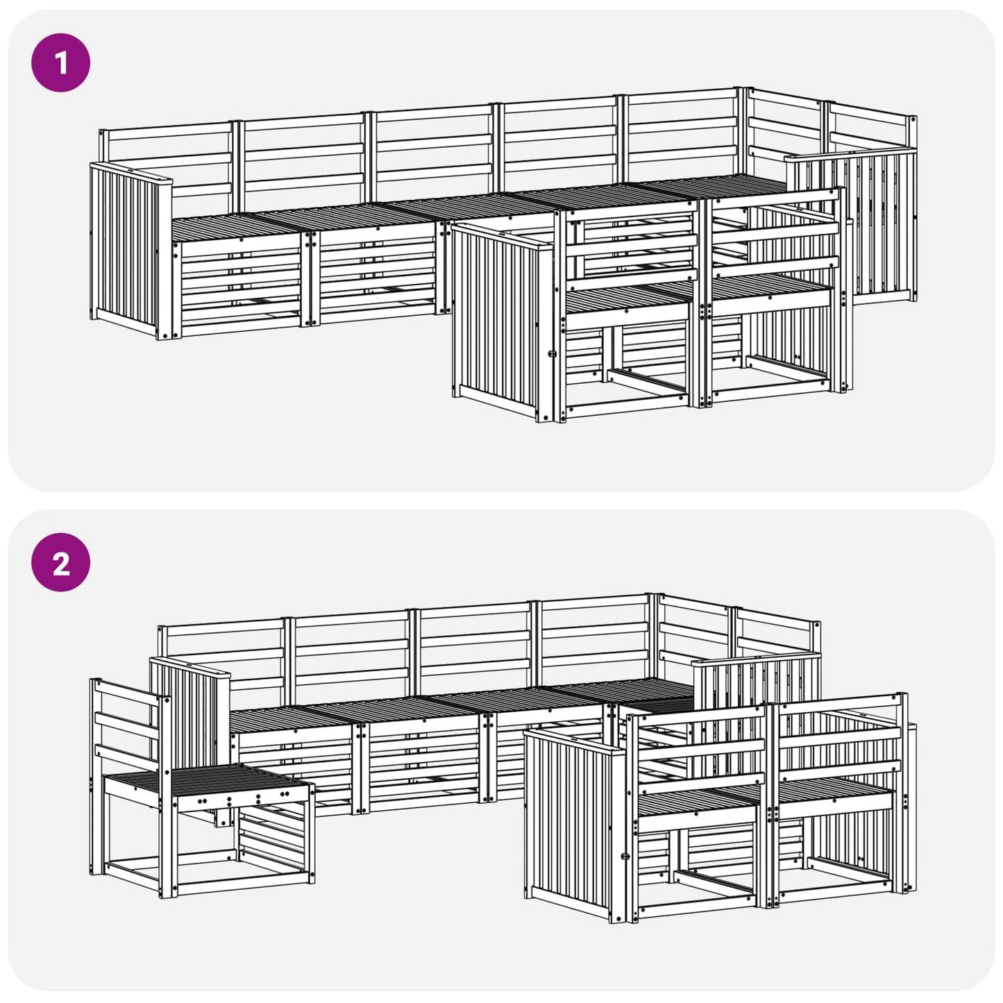 Outdoor Sofa Set 8 pcs White 306 x 128.5 x 73 cm