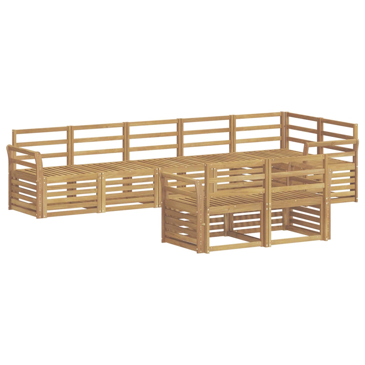 Outdoor Sofa Set 8 pcs White 308 x 130.5 x 73 cm
