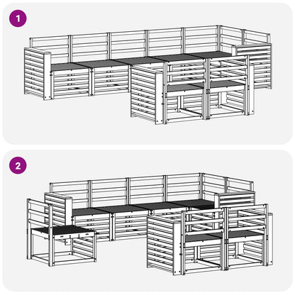 Outdoor Sofa Set 8 pcs White 310 x 132.5 x 73 cm