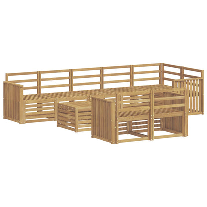 Outdoor Sofa Set 9 pcs White 59 x 59 x 37 cm Solid Acacia Wood