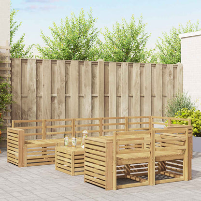 Outdoor Sofa Set 9 pcs White 59 x 59 x 37 cm Solid Acacia Wood
