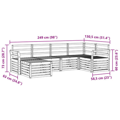 Outdoor Sofa Set 6 pcs White Polyester