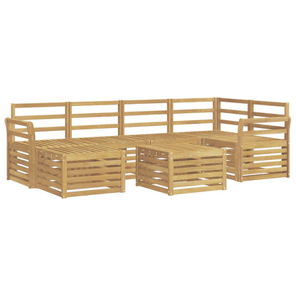 Outdoor Sofa Set 7 pcs White Polyester