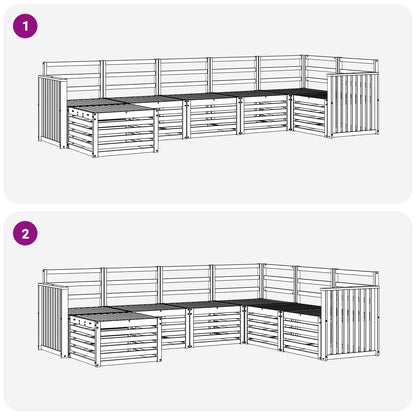 Outdoor Sofa Set 7 pcs White