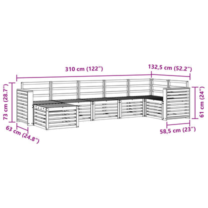 Outdoor Sofa Set 7 pcs White
