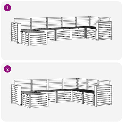 Outdoor Sofa Set 7 pcs White