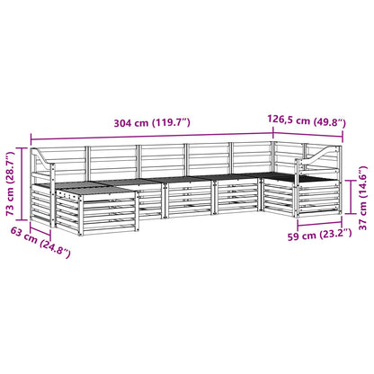 Outdoor Sofa Set 7 pcs White