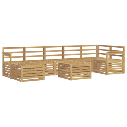 Outdoor Sofa Set 8 pcs White 59 x 59 x 37 cm Solid Acacia Wood