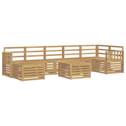 Outdoor Sofa Set 8 pcs White 59 x 59 x 37 cm Solid Acacia Wood
