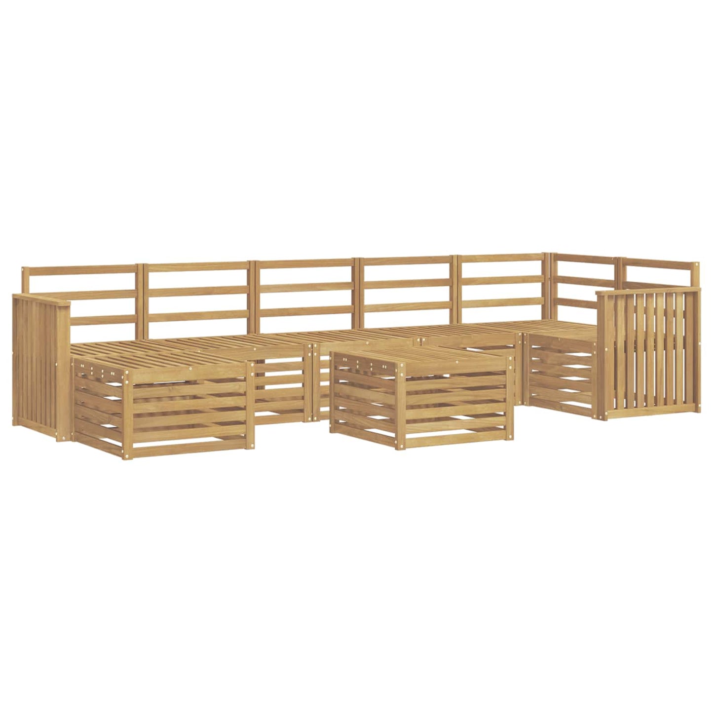 Outdoor Sofa Set 8 pcs White 59 x 59 x 37 cm Solid Acacia Wood