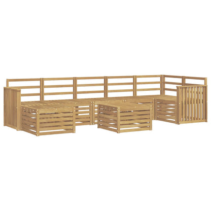 Outdoor Sofa Set 8 pcs White 59 x 59 x 37 cm Solid Acacia Wood