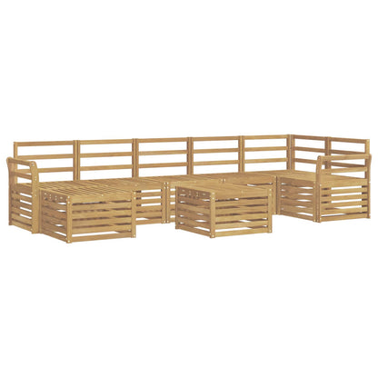 Outdoor Sofa Set 8 pcs White 59 x 59 x 37 cm Solid Acacia Wood