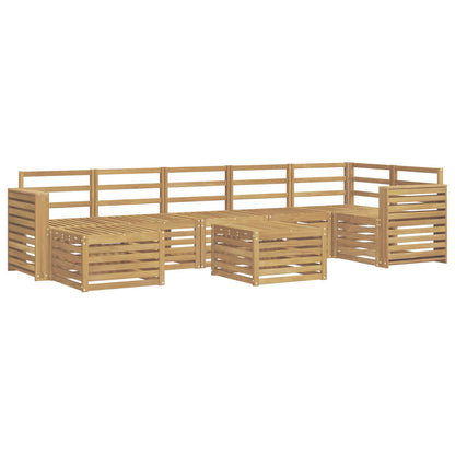 Outdoor Sofa Set 8 pcs White 59 x 59 x 37 cm Solid Acacia Wood