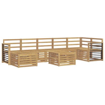 Outdoor Sofa Set 8 pcs White 59 x 59 x 37 cm Solid Acacia Wood