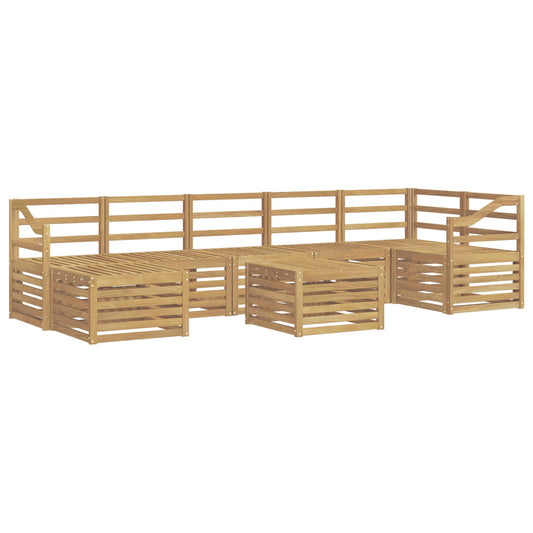 Outdoor Sofa Set 8 pcs White 59 x 59 x 37 cm Solid Acacia Wood