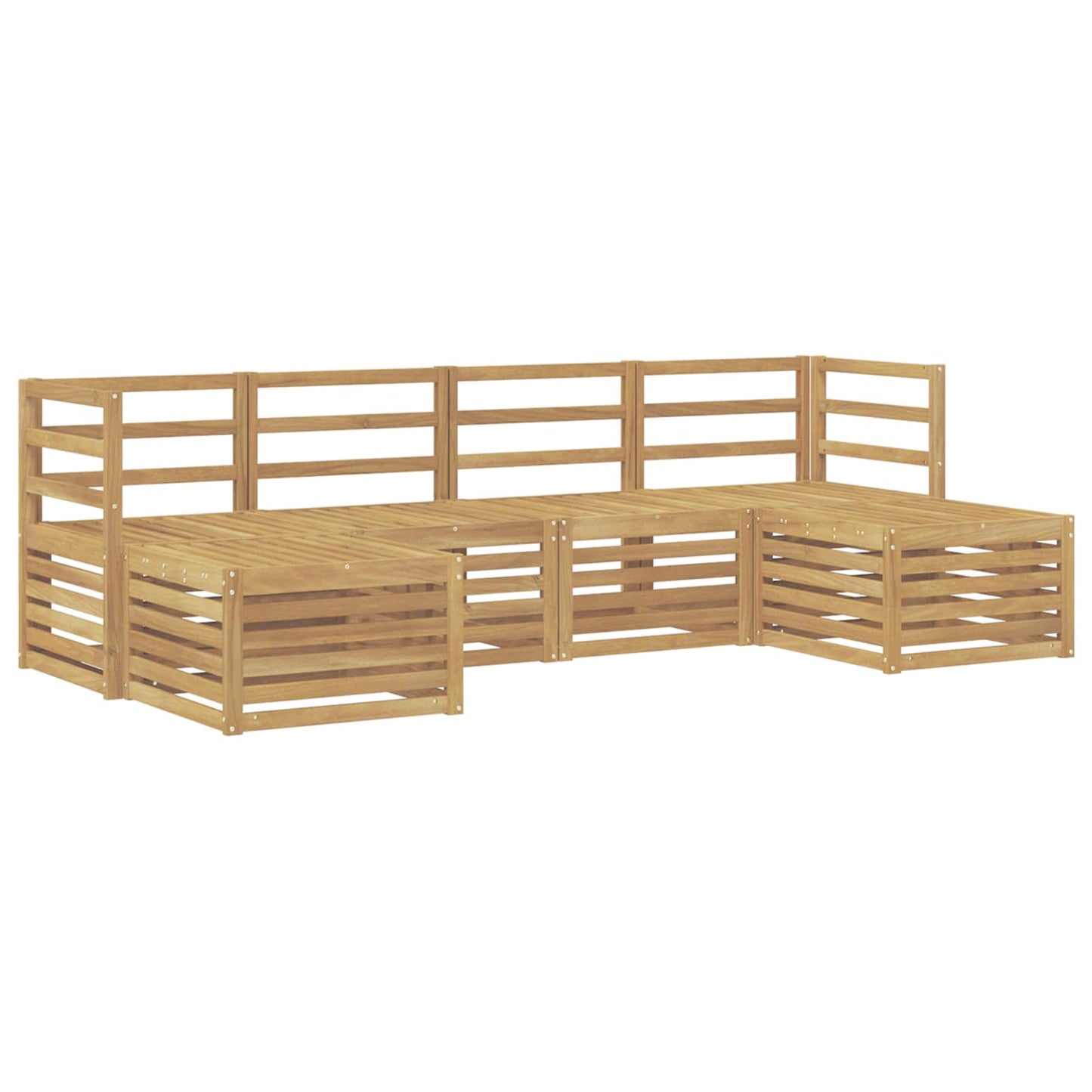 Sofa Sets 6 pcs White Solid Acacia Wood