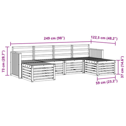Outdoor Sofa Set 6 pcs White 249 x 122.5 x 73 cm