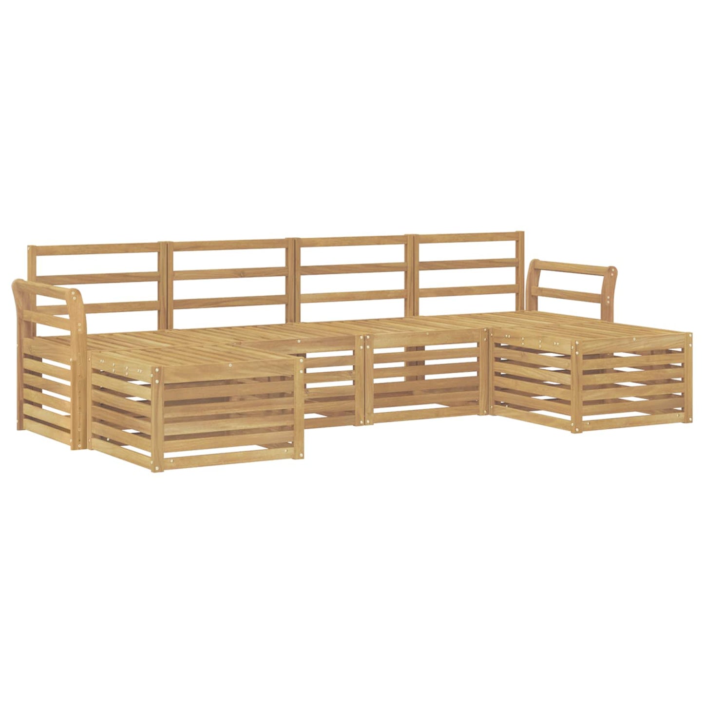 Outdoor Sofa Set 6 pcs White 253 x 122.5 x 73 cm