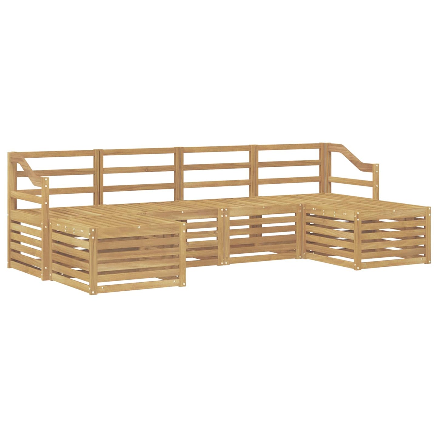 Sofa Sets 6 pcs White Solid Acacia Wood