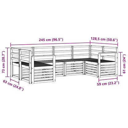 Outdoor Sofa Set 6 pcs White 245 x 128.5 x 73 cm