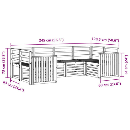 Outdoor Sofa Set 6 pcs White 245 x 128.5 x 73 cm