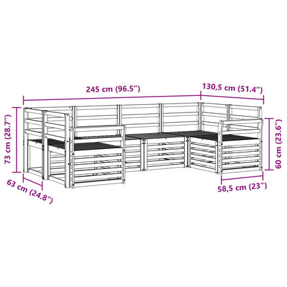 Outdoor Sofa Set 6 pcs White 245 x 130.5 x 73 cm