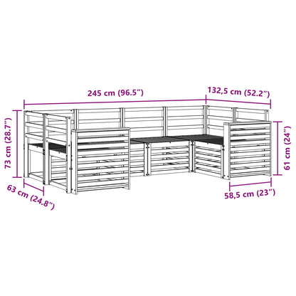 Outdoor Sofa Set 6 pcs White 245 x 132.5 x 73 cm