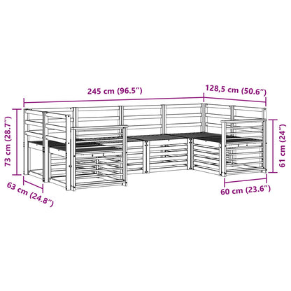 Outdoor Sofa Set 6 pcs White 245 x 128.5 x 73 cm