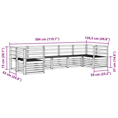 Outdoor Sofa Set 7 pcs White 304 x 126.5 x 73 cm