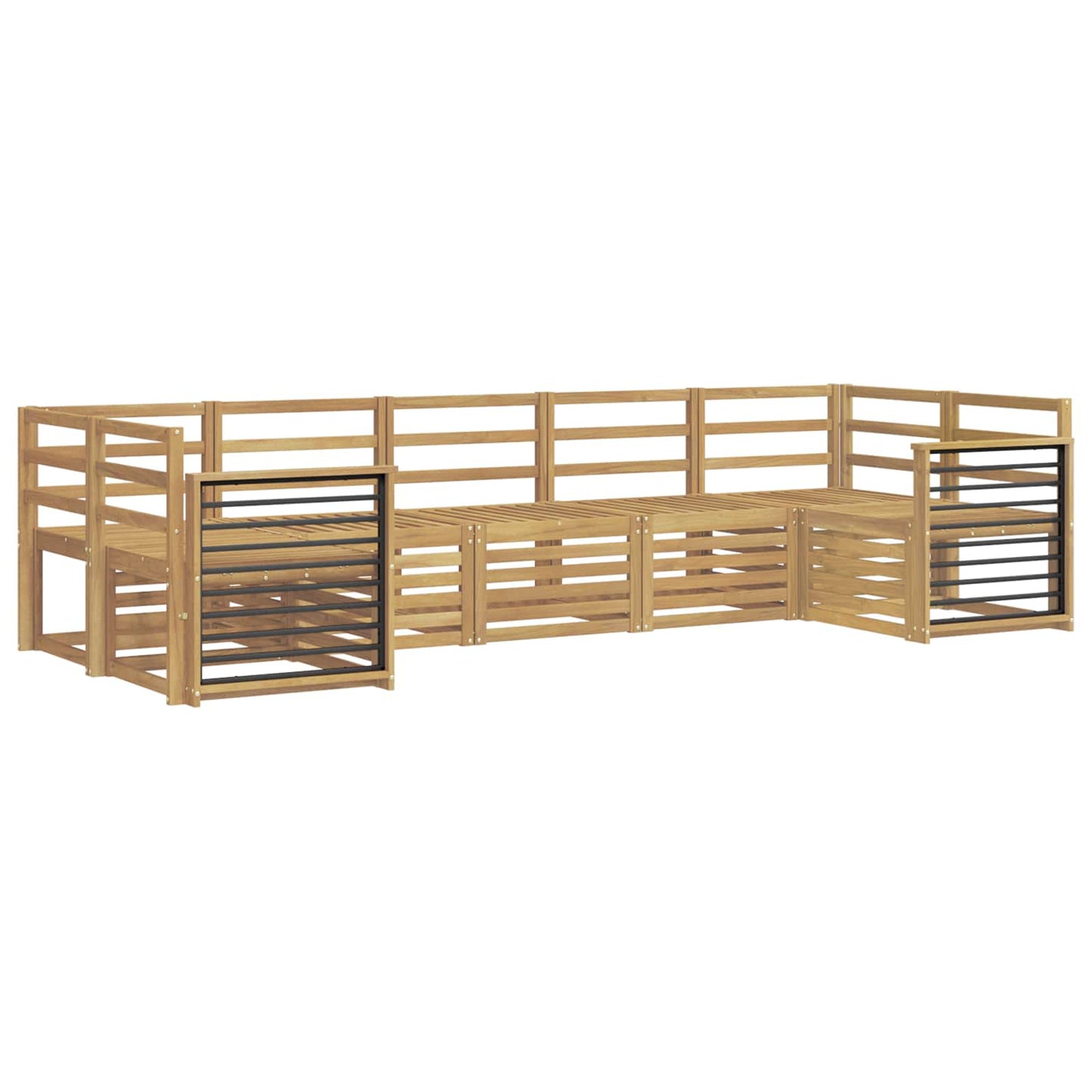 Outdoor Sofa Set 7 pcs White 304 x 128.5 x 73 cm