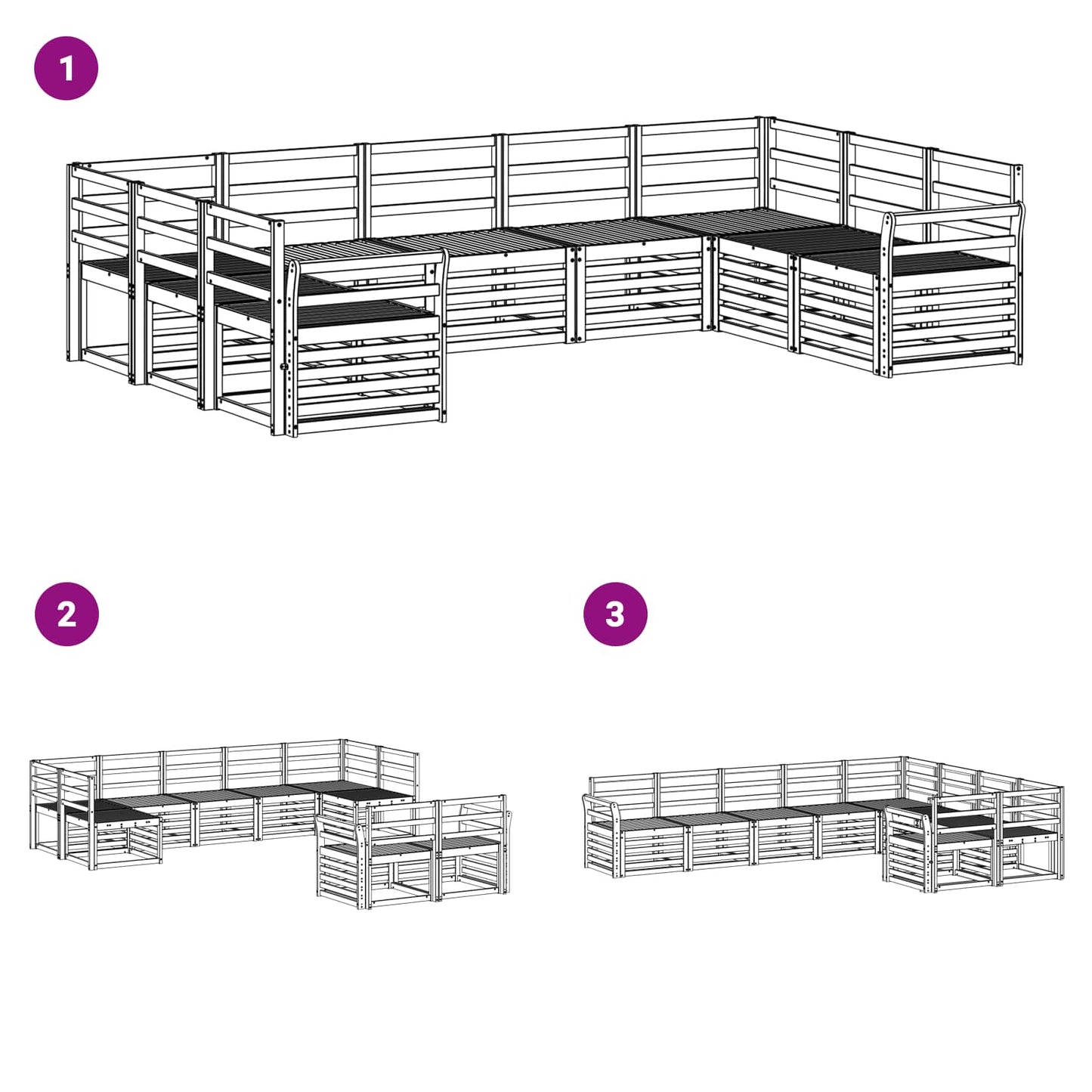 Sofa Sets Solid Acacia Wood