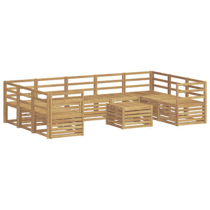 Outdoor Sofa Set 10 pcs White 59 x 59 x 37 cm Solid Acacia Wood