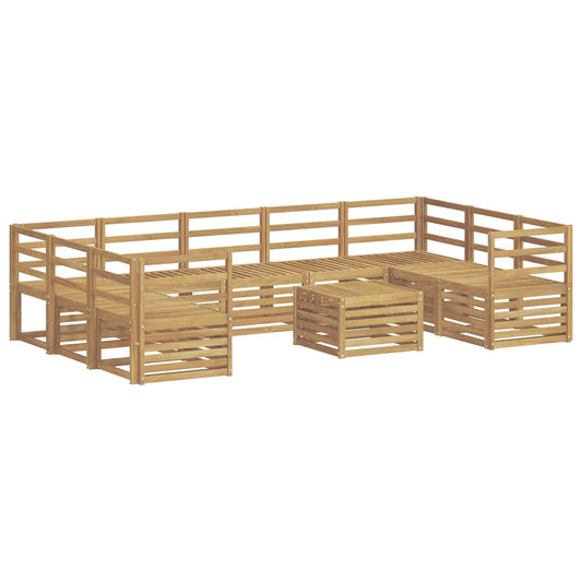 Outdoor Sofa Set 10 pcs White Solid Acacia Wood