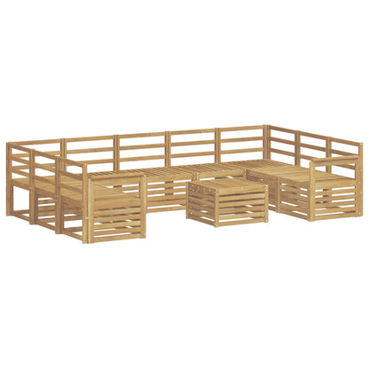 Outdoor Sofa Set 10 pcs White 59 x 59 x 37 cm Solid Acacia Wood