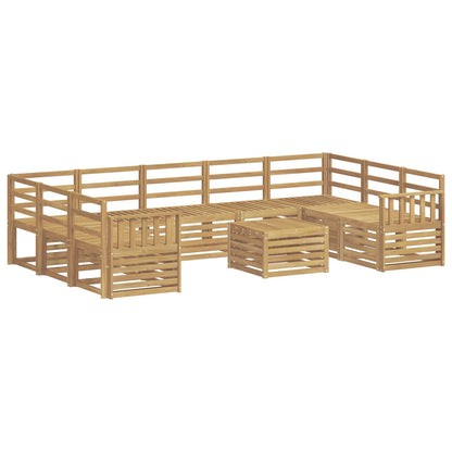 Outdoor Sofa Set 10 pcs White 59 x 59 x 37 cm Solid Acacia Wood