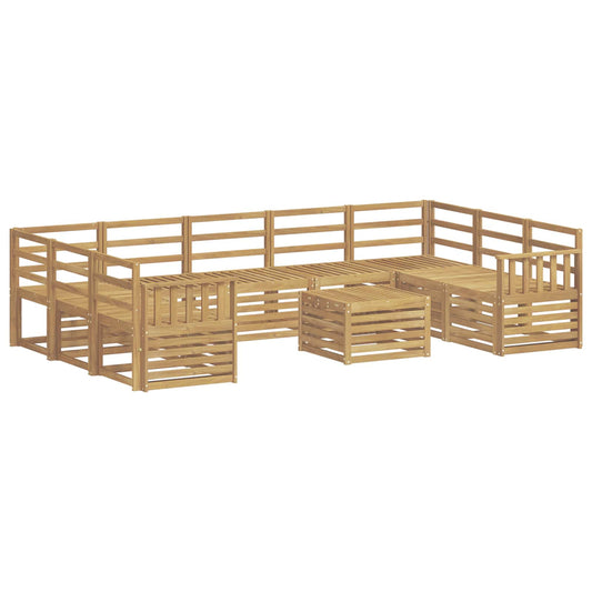 Outdoor Sofa Set 10 pcs White Solid Acacia Wood