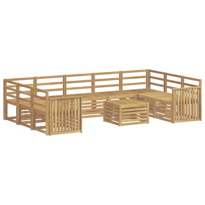 Outdoor Sofa Set 10 pcs White 59 x 59 x 37 cm Solid Acacia Wood