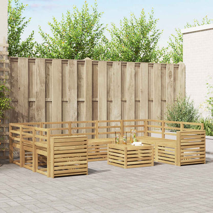 Outdoor Sofa Set 10 pcs White 59 x 59 x 37 cm Solid Acacia Wood